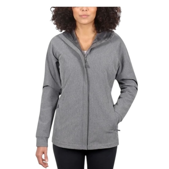 Kirkland Jacket Signature SZ XXL Fleece Lined Softshell Hooded Gray Coat Costco - Picture 1 of 13